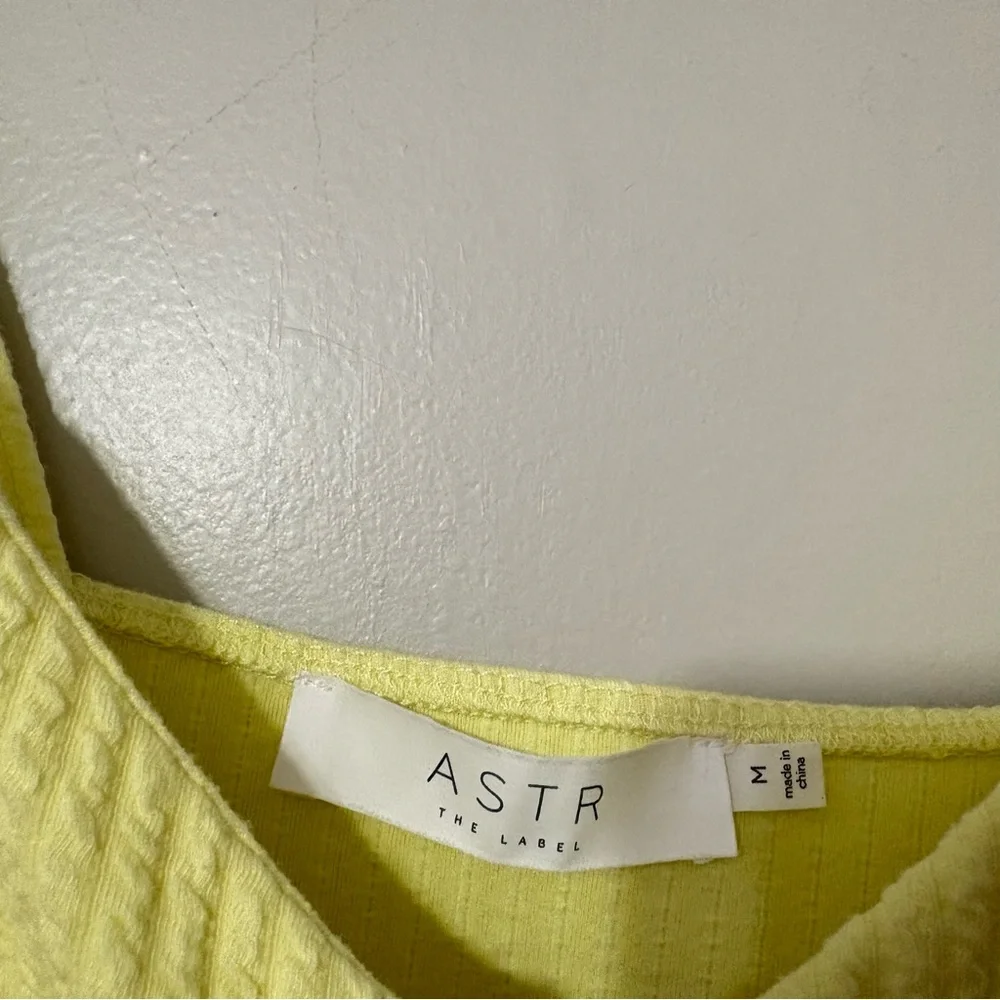 ASTR The Label Aria Bodysuit S Pale Yellow Ribbed Bustier Cutout Corset Top - Picture 5 of 10